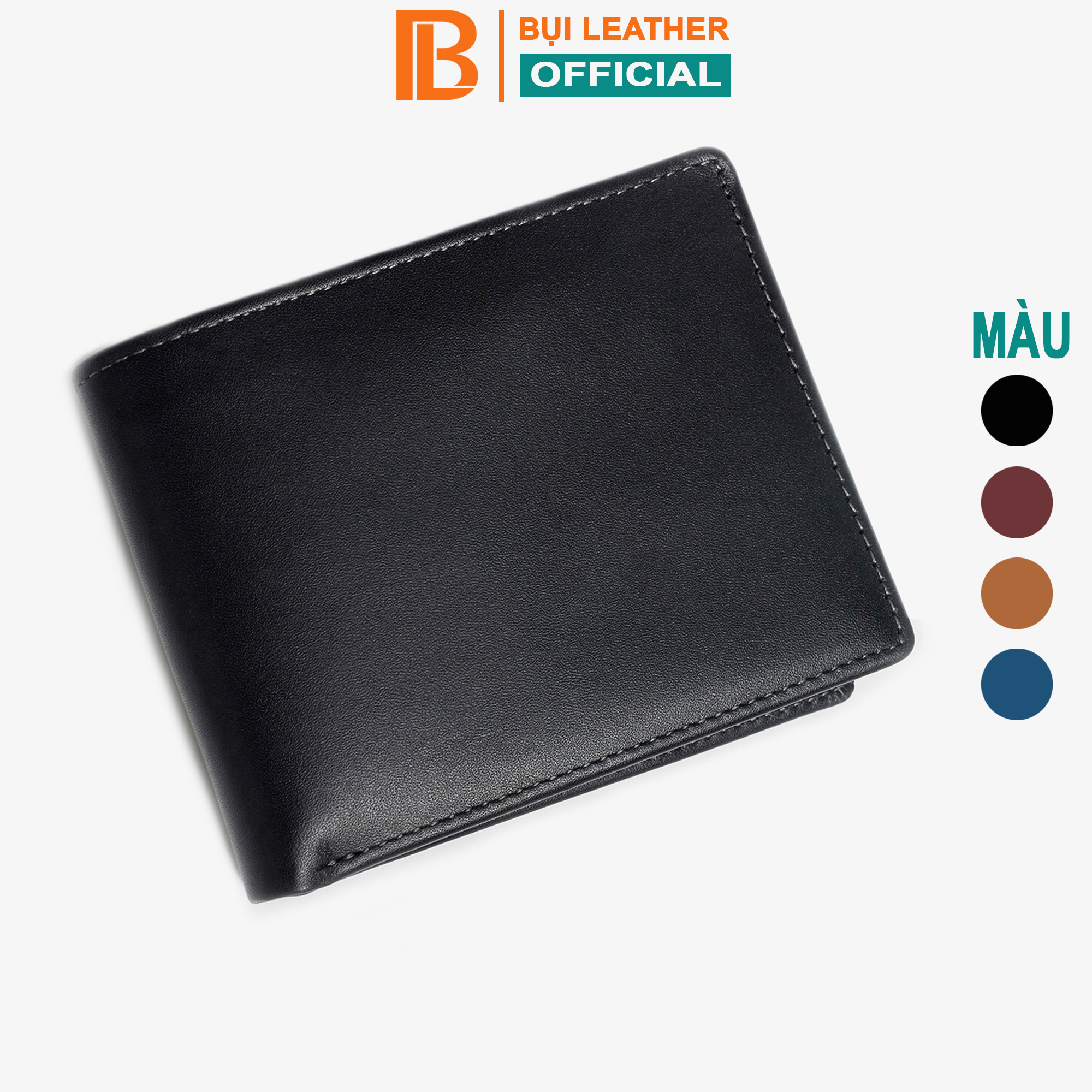 Ví nam, bóp nam da bò sáp Bụi Leather V108 - Bảo hành 12 tháng