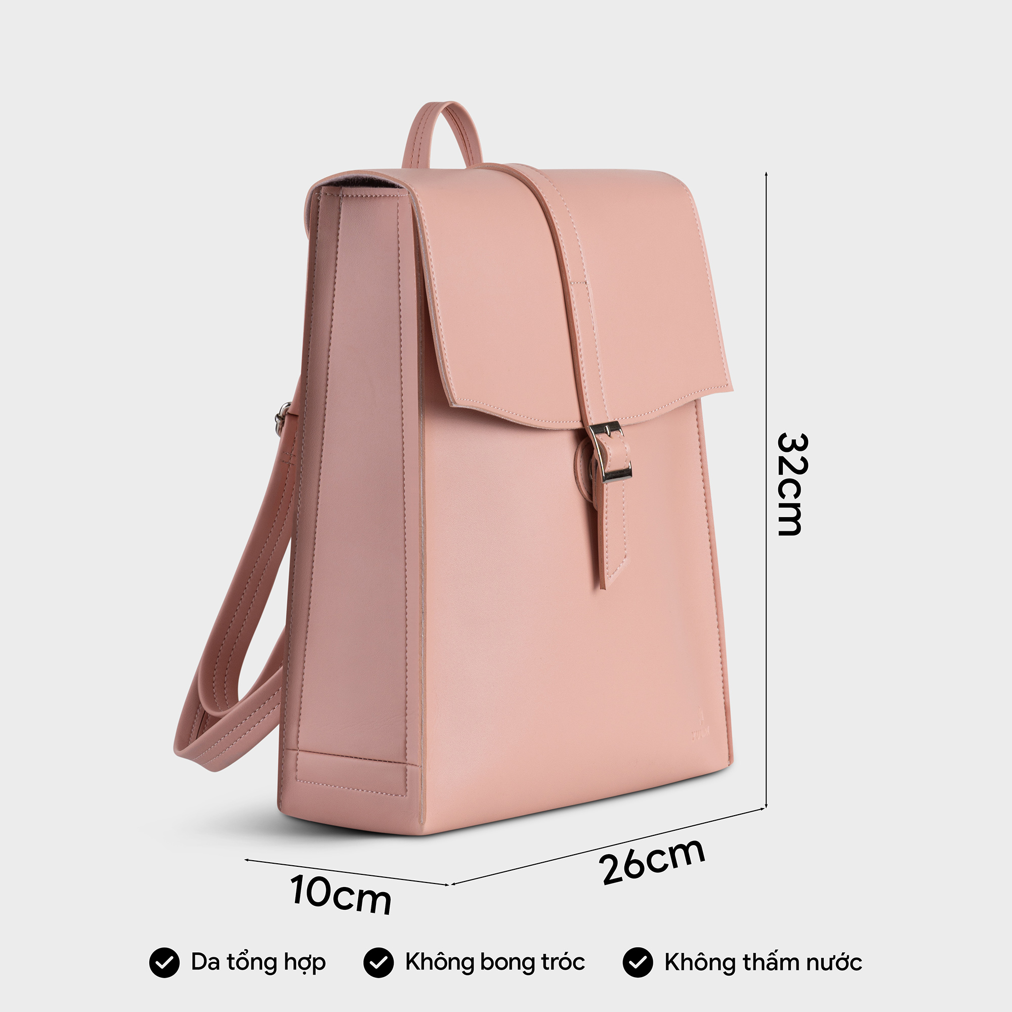 Balo Yuumy ( Thời trang nữ phối nắp gập thời trang cỡ lớn - Balo da Seasand YBA73 )