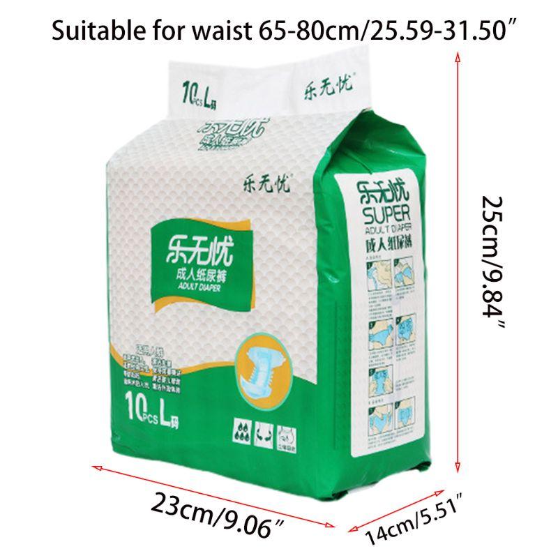 10 Chiếc 26-32Inch Dùng Một Lần Tã Người Lớn Bên Chống Rò Rỉ Không Tự Chủ Tã E65F