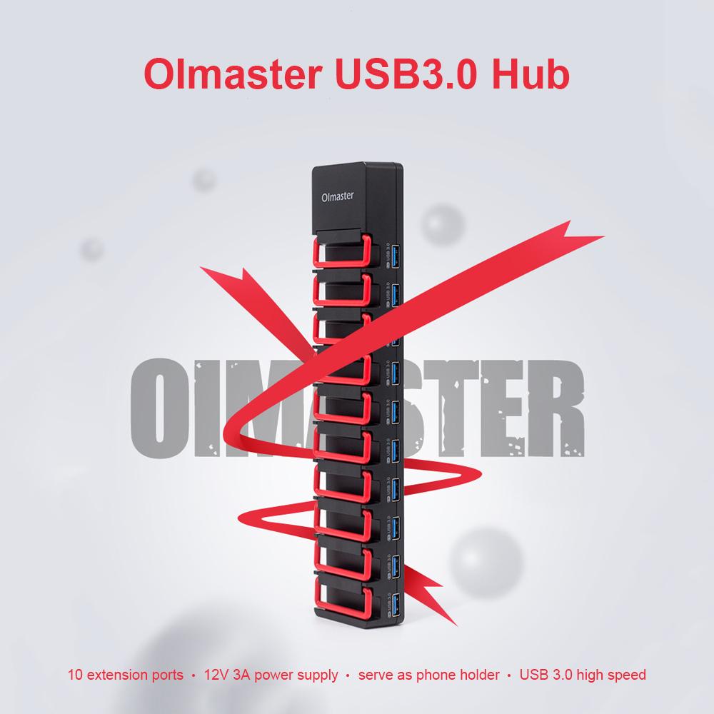 Bộ chuyển đổi Hub USB3.0 OImaster 7 cổng Trạm sạc Bộ sạc tốc độ cao Hỗ trợ điện thoại với Bộ chuyển đổi nguồn cho máy tính xách tay PC