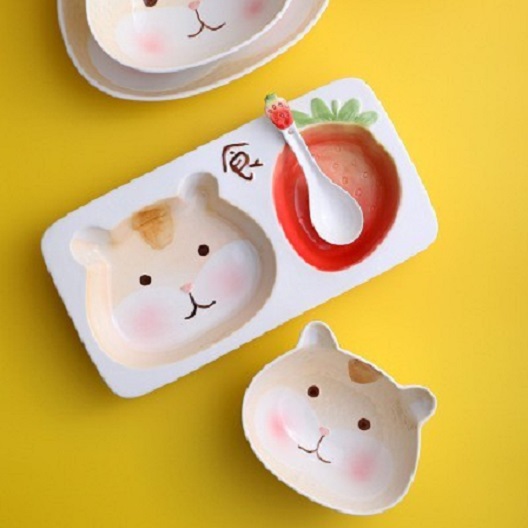 Bát sứ ăn dặm hình thú cute 13cm