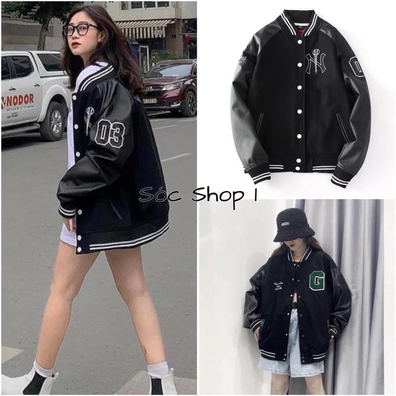 Áo Khoác Bomber Màu Đen FORGET Form Rộng Unisex