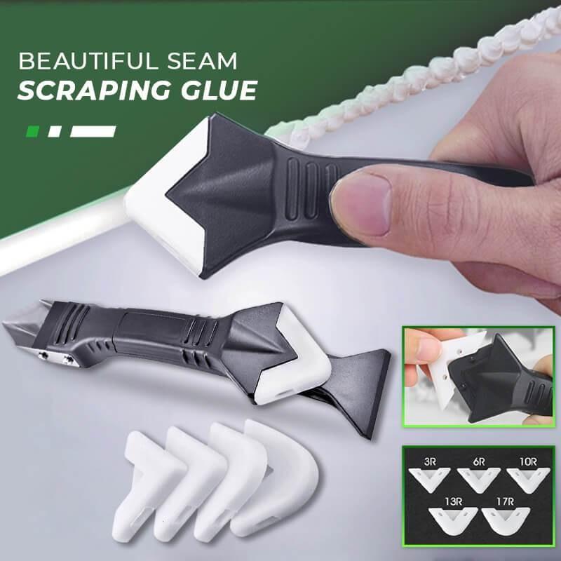Bộ Dụng Cụ Cạo Trét Keo Silicon Gạch Kính, Dụng Cụ Miết Keo Silicone Kèm 5 Đầu Miết