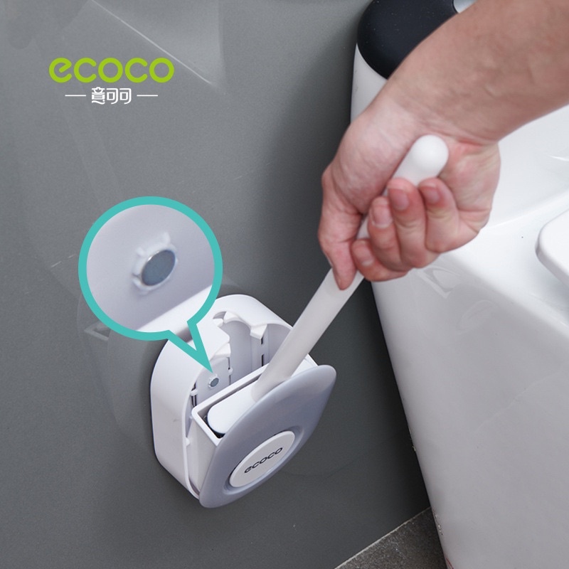 Chổi Cọ Nhà Vệ Sinh Silicon E2204- Cậy Cọ Toilet Bồn Cầu Kèm Giá Đỡ, Dán Tường Tiện Lợi, Không Khoan Vít