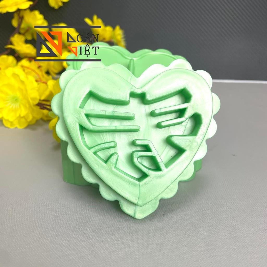 Khuôn TIM Nhấn Xôi Hình Hoa Hồng, Sen , Phước, Lộc, Thọ, Hỷ 10cm -3D SIÊU SẮC NÉT - Bí quyết làm bánh SIÊU ĐẸP, NHANH