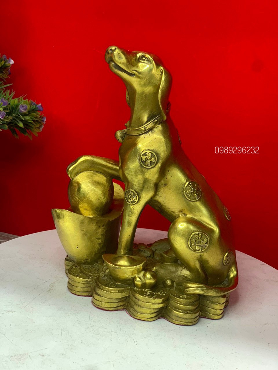 Tượng Chó phong thuỷ bằng đồng vàng