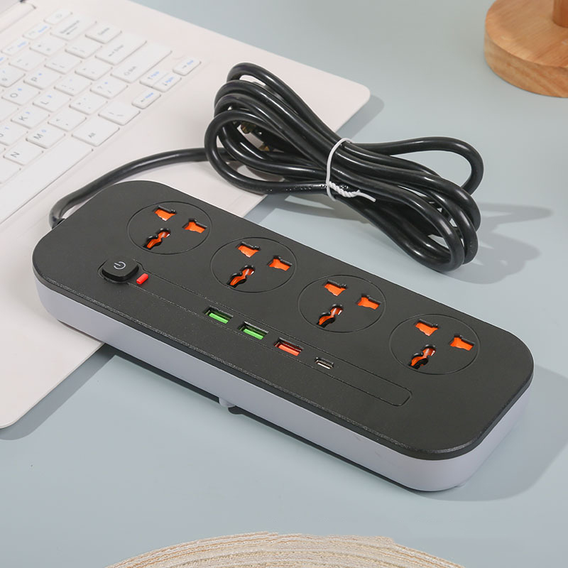 Ổ cắm điện đa năng POWER T20, ổ điện thông minh 3 cổng USB 1 type c sạc nhanh 4 ổ cắm điện chống cháy nổ an toàn cho trẻ