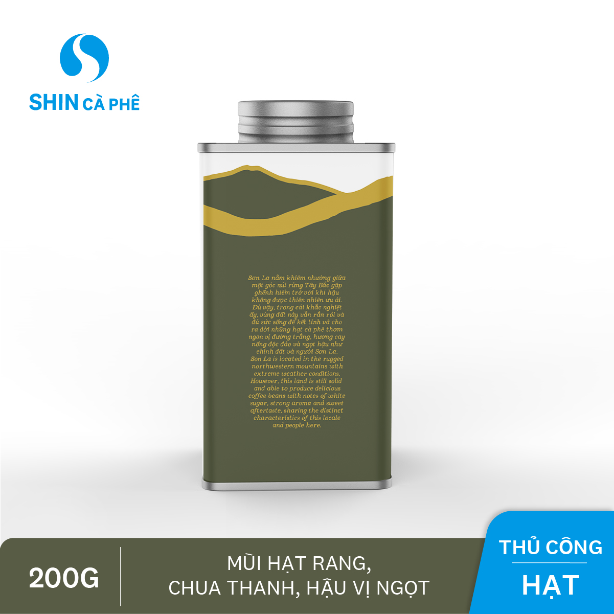 SHIN Cà Phê_Cà phê thủ công Sơn La Blend hộp thiếc 200g