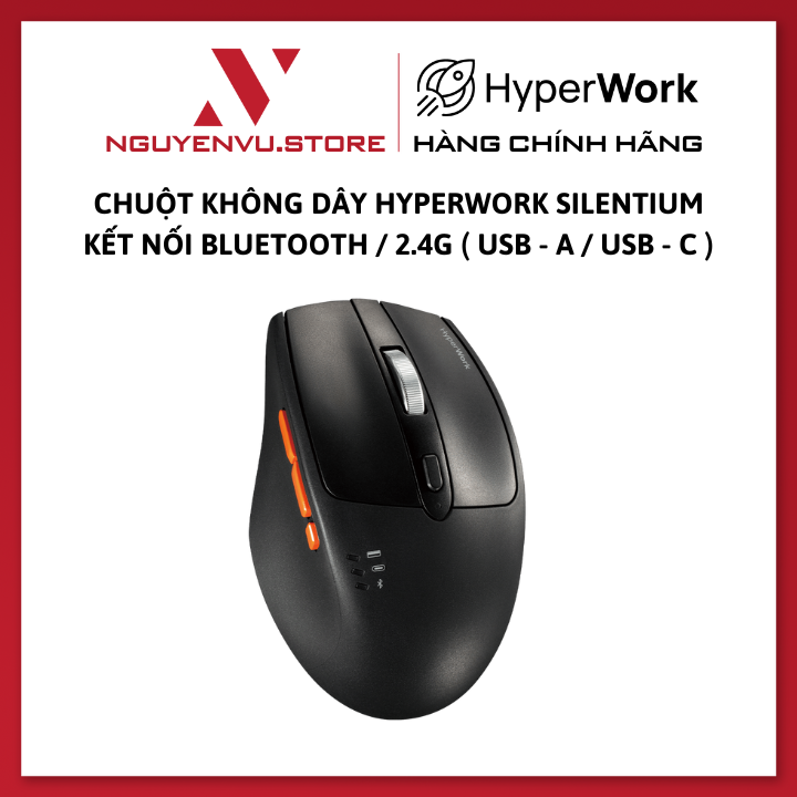 Chuột máy tính không dây HyperWork Silentium MS01- Hàng Chính Hãng