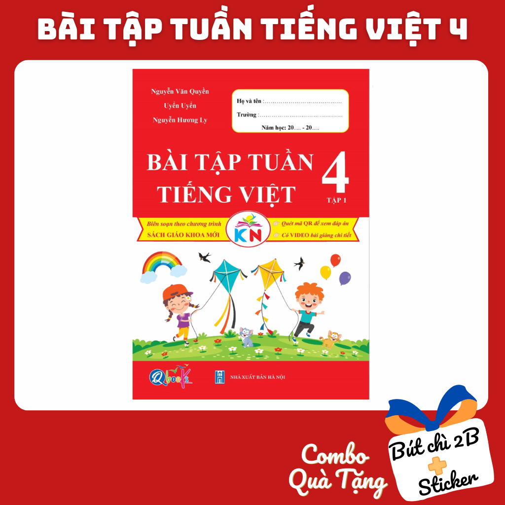 Sách - Bài Tập Tuần Tiếng Việt 4 - Tập 1 - Có mã QR Video bài giảng