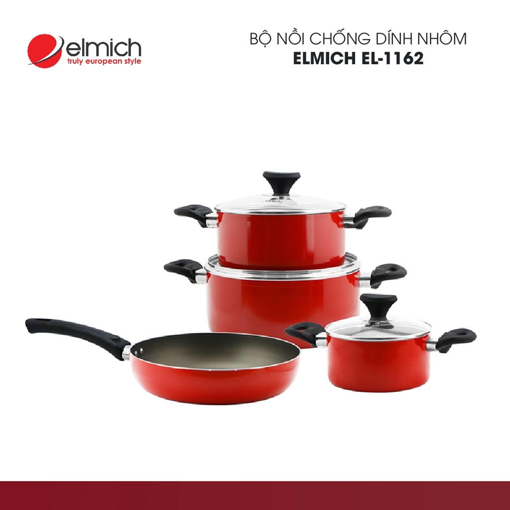 Bộ nồi chống dính Elmich EL- 1162 đáy từ (16-20-24cm, chảo 26cm) - Hàng Chính Hãng