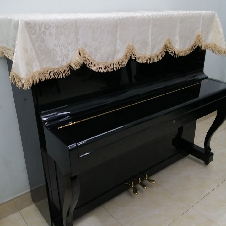 KHĂN PHỦ ĐÀN PIANO CƠ VẢI GẤM HỌA TIẾT ÁNH BẠC CAO CẤP