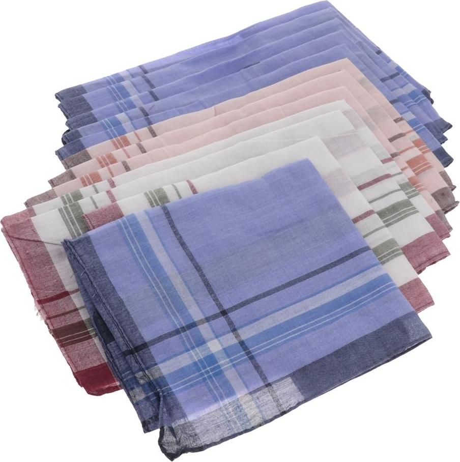 12PC Nam Các Loại Bông Khăn Tay Kẻ Sọc In Hình Túi Vuông Mềm Hanky