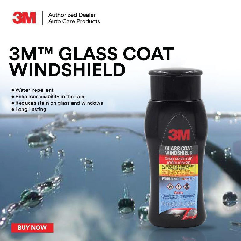 Chai chống bám nước trên kính xe 3M Glass Coat Windshield 08889 LT 200ml Phủ Nano chống bám nước - 3M