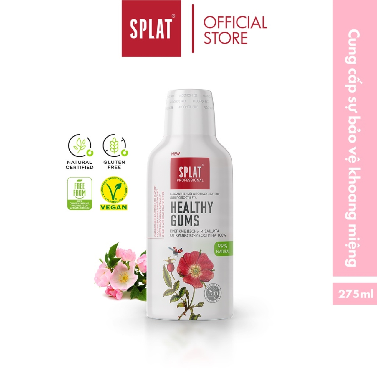 Nước Súc Miệng SPLAT Healthy Gums Professional series Thành Phần Tự Nhiên, Giúp Nướu Khỏe Mạnh, Giảm Mùi Hôi 275ml