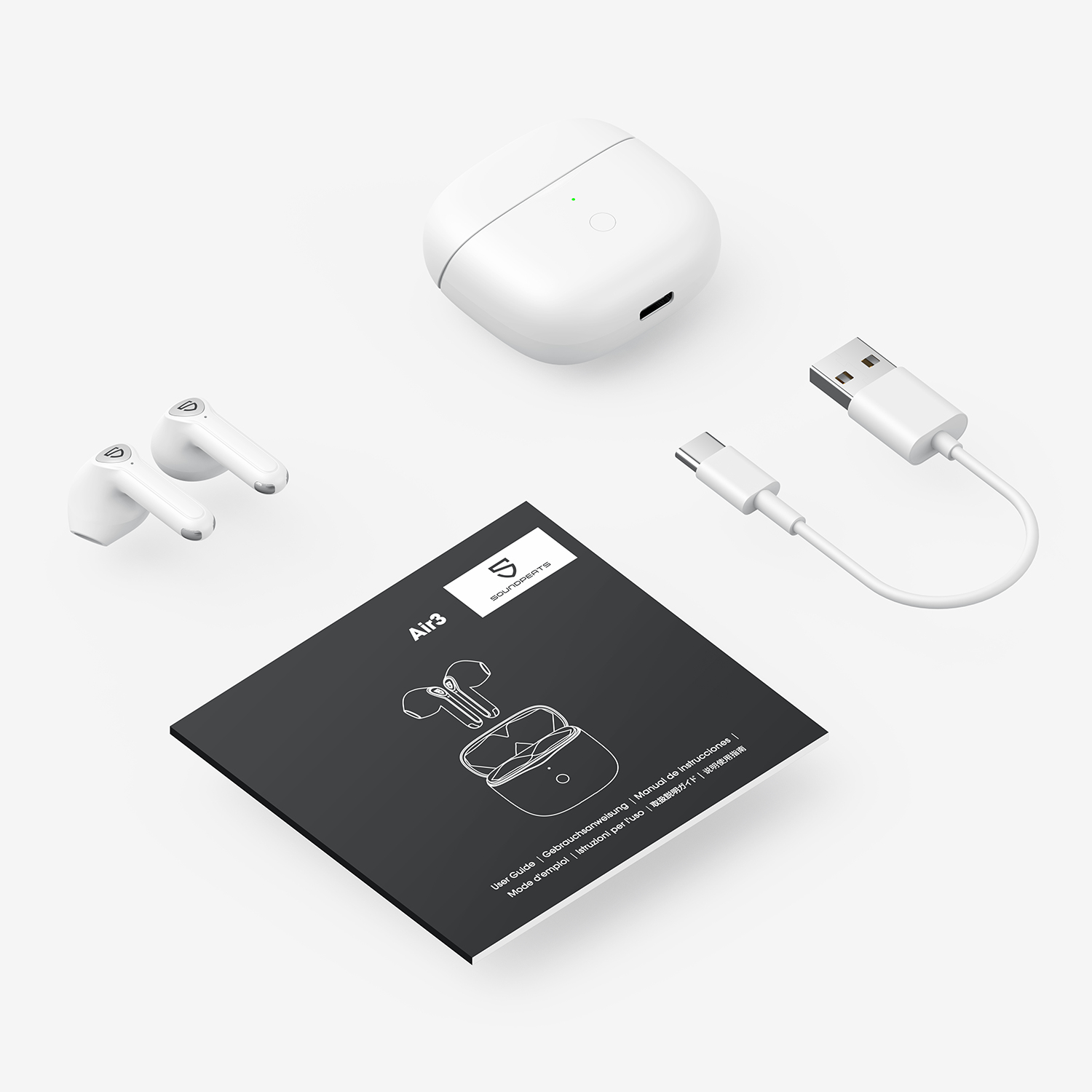 Tai nghe TrueWireless Earbuds Soundpeats Air3 trắng - Hàng chính hãng