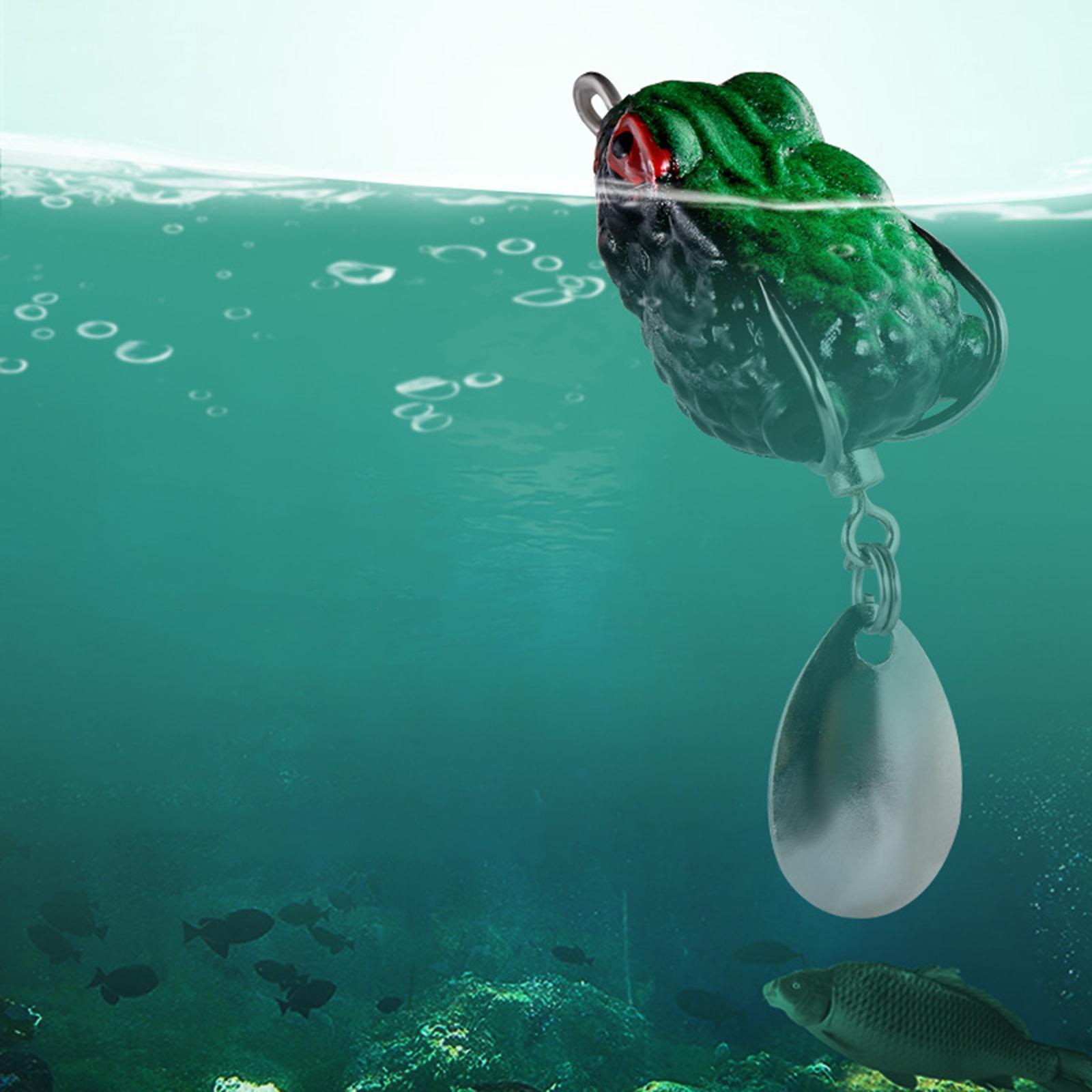 Lure, Frog Lure, Metal Sequin, Silicone Bass Fishing Double Hooks, Fishing Crankbait Lure, Float on Water Lure for Freshwater