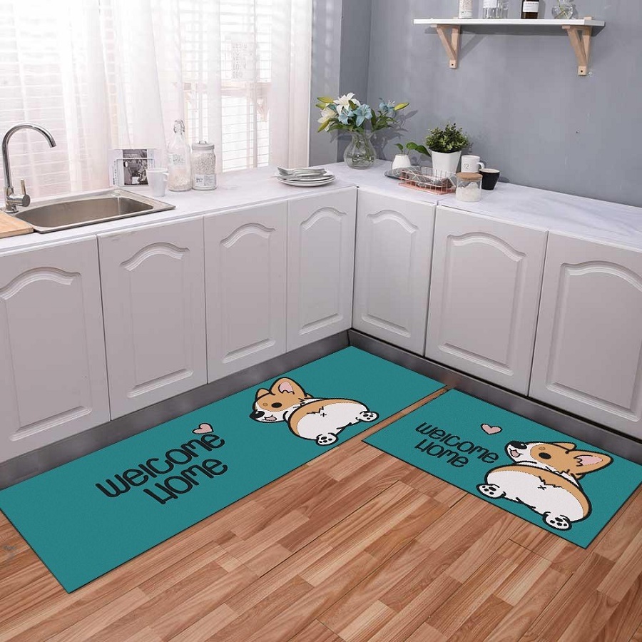 Set 2 thảm bếp 3D cao cấp (40*60cm&amp;120cm) - thiên nhiên và động vật