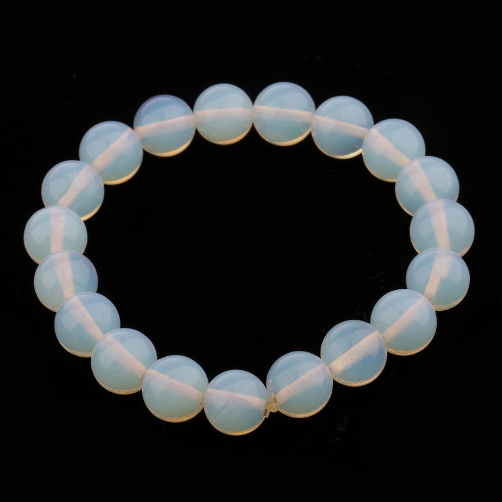 2-3pack Fashion Vintage Handmade White Opal Crystal Round Beads Bracelet Bangle