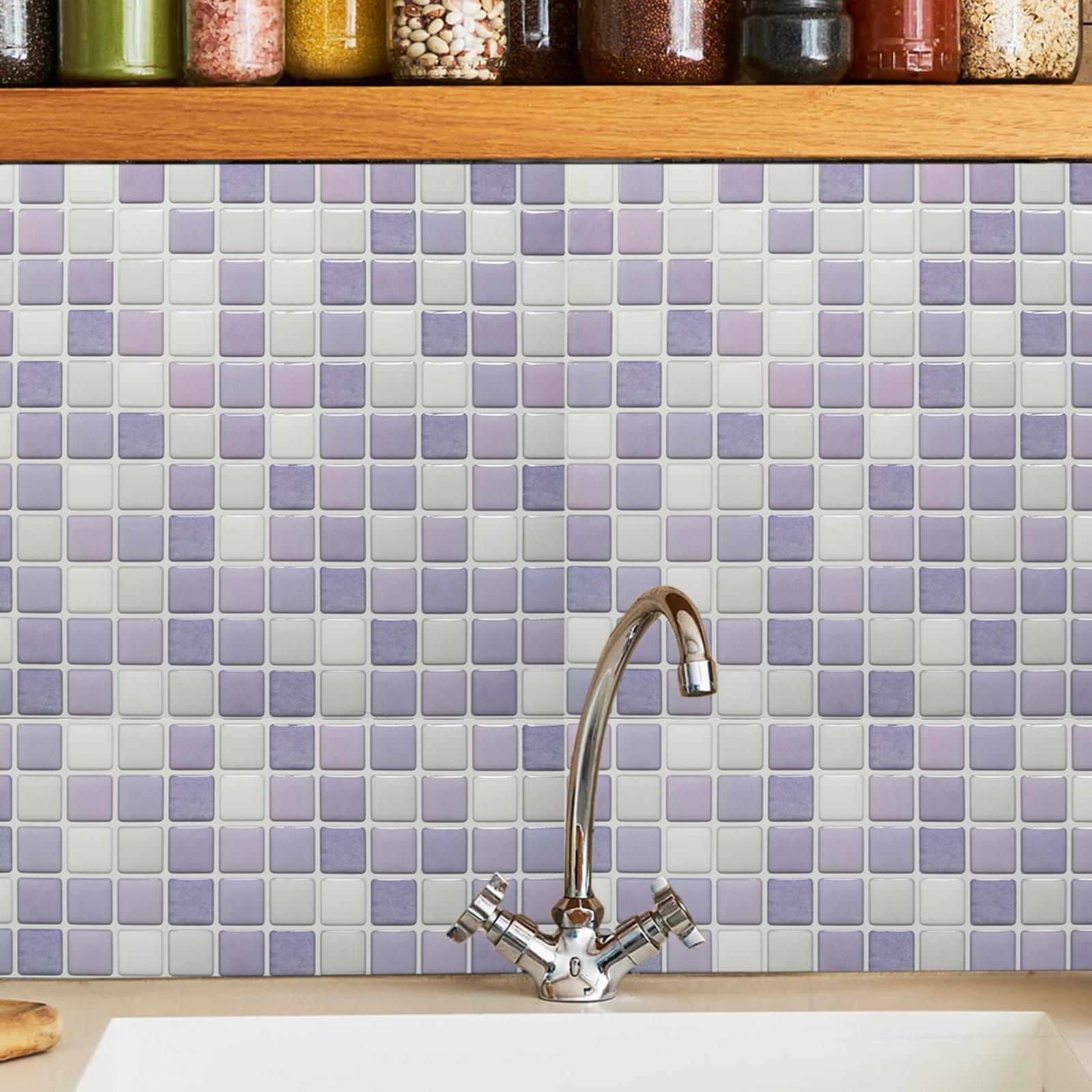 Wall Tile Sticker Waterproof Wallpaper for Home Bathroom Kitchen Decor
