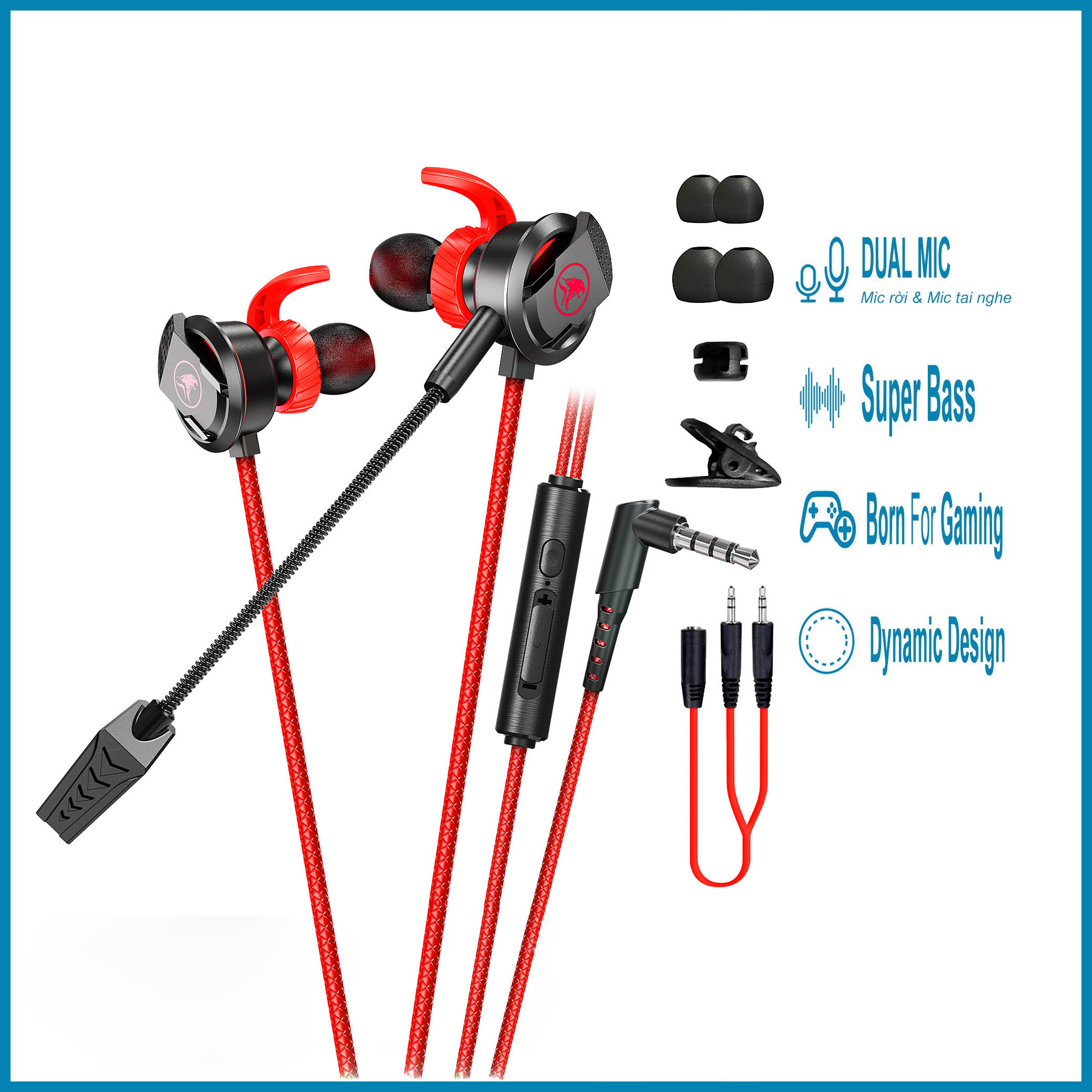 Tai Nghe Gaming Có Mic Rời xMOWI RX3 Dùng Được Cho Cả Máy Tính Và Điện Thoại - Hàng Chính Hãng