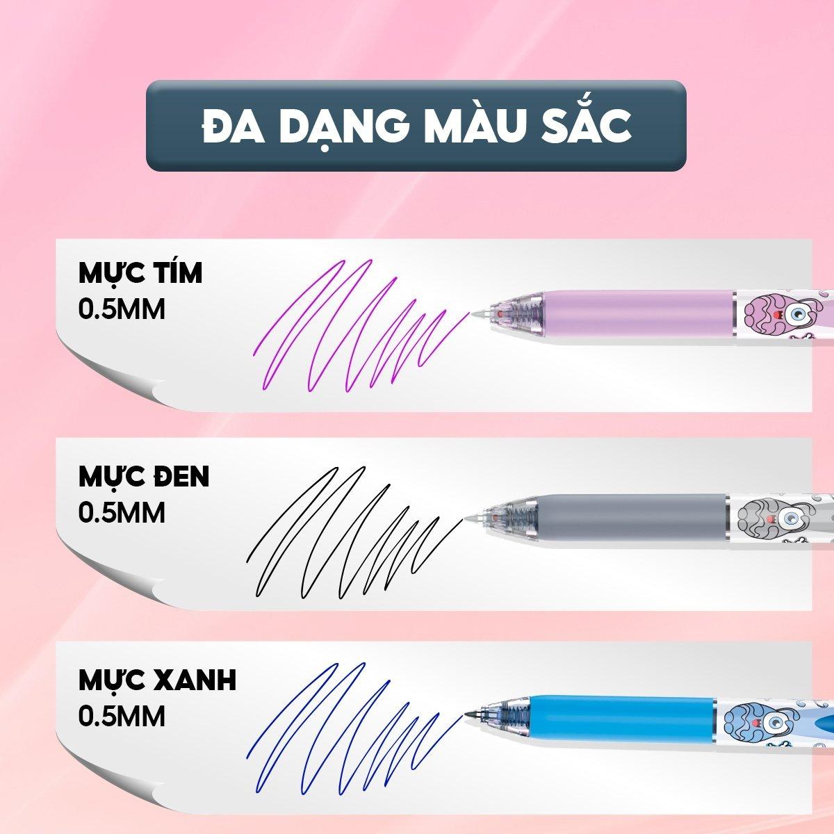 Hộp 20 Bút Gel Xóa Được Mondee 0.5 mm - Điểm 10 TP-GELE-003 - Mực Tím