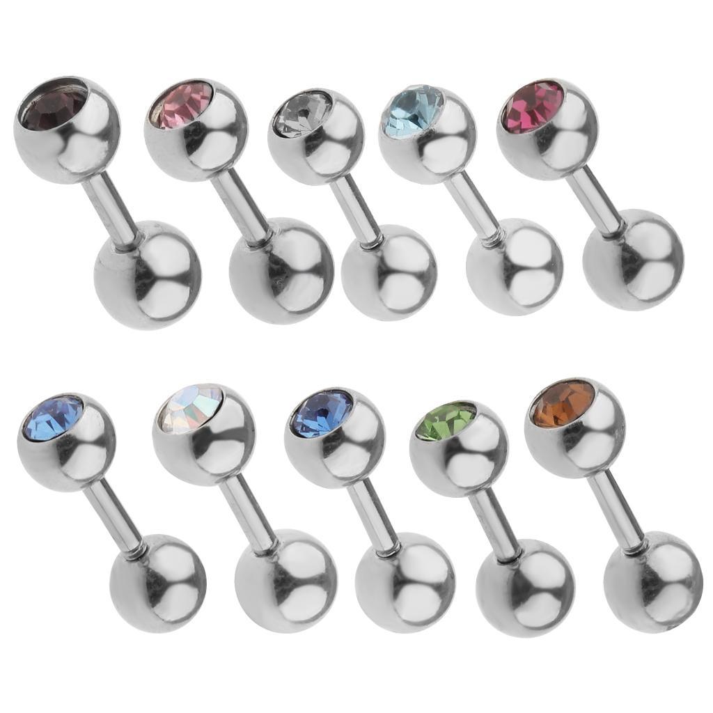 10 Pieces Stainless Steel Ear   Lip  Bar Piercings Jewelry