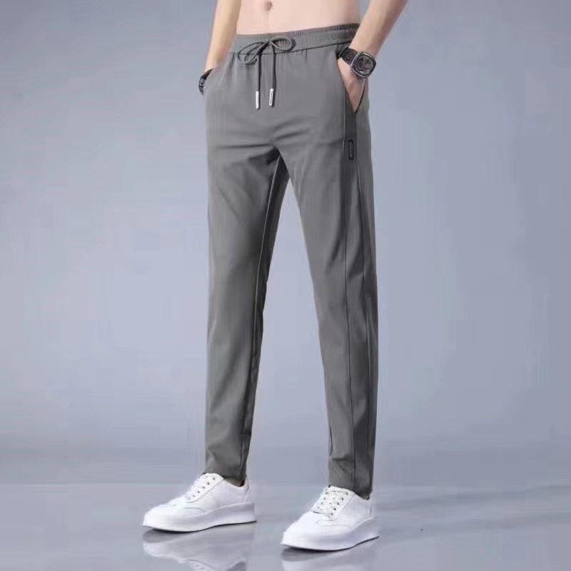 Quần Thể Thao Vải Lụa Lạnh Siêu Mỏng Ống Rộng Thời Trang Mùa Hè Dành Cho Nam M-5XL