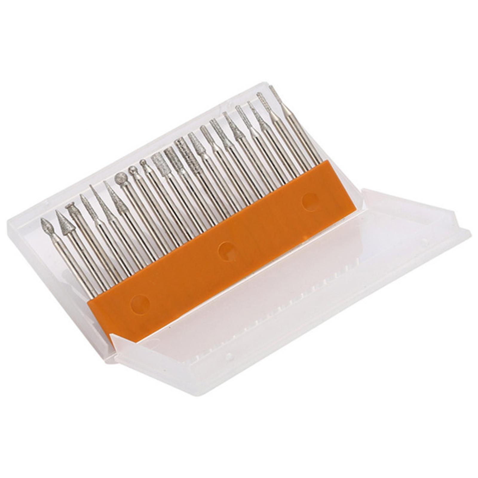20Pcs Diamond Drill Bits Set Burr Grinding Polishing Tool for Rotary