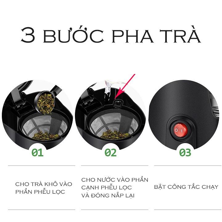 Máy pha cà phê tự động, trà đa năng tiện lợi cho gia đình cam kết chất lượng dung tích 700ml - Hàng chính hãng