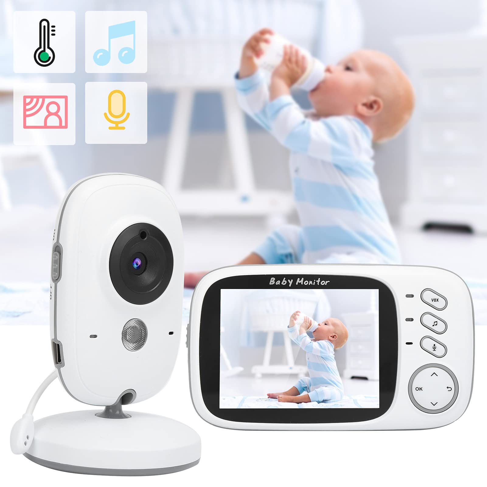 Camera theo dõi trẻ, máy báo khóc đàm thoại 2 chiều Baby Monitor VB603