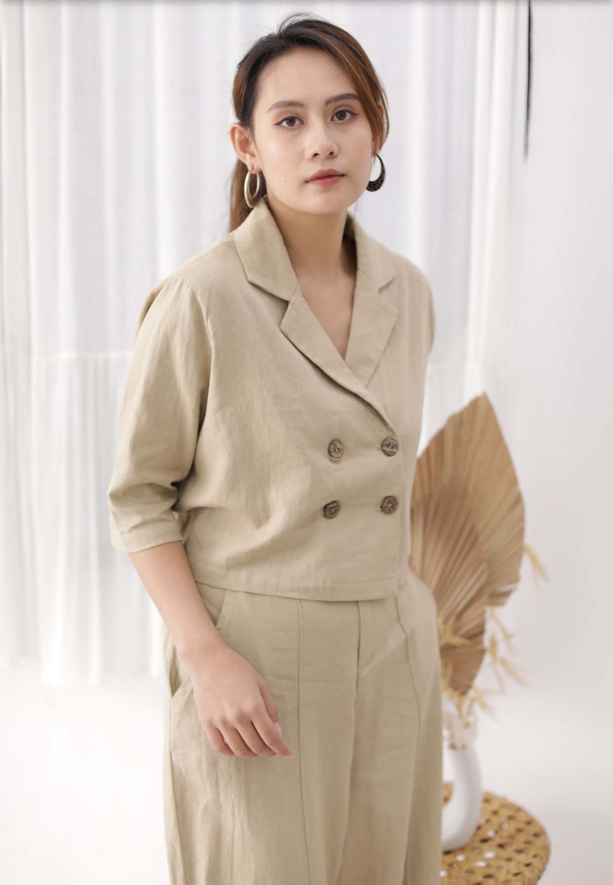 BST Áo kiểu lửng - Chất liệu Linen Cao Cấp