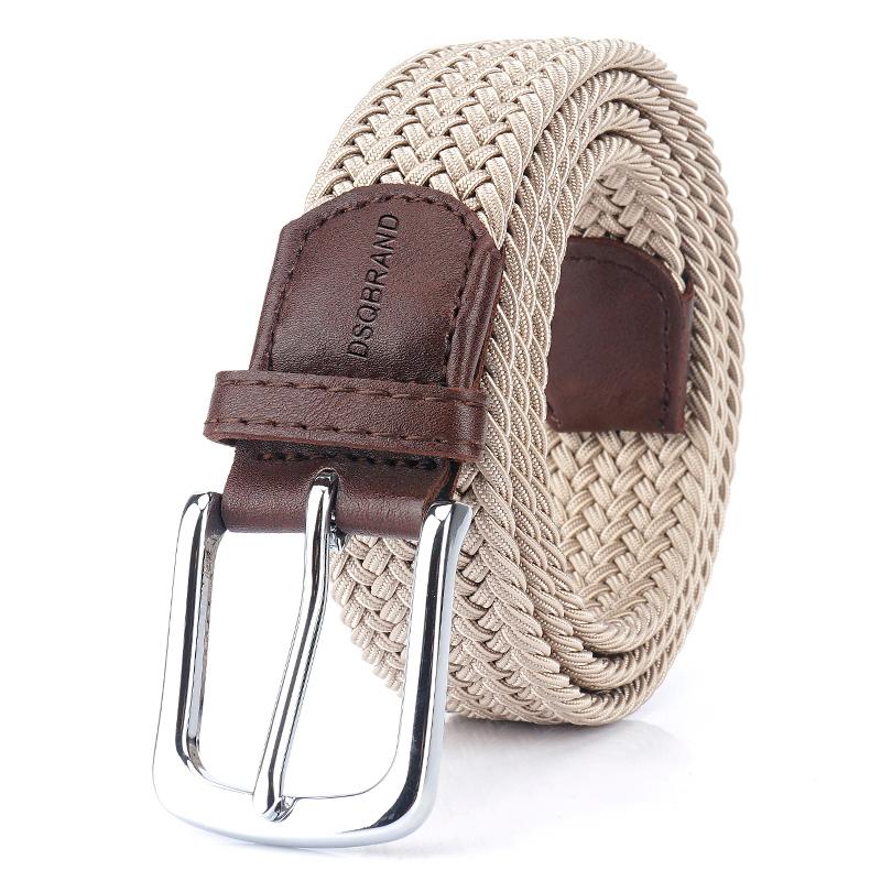 DSQBRAND Vải Thắt Lưng Không Lỗ Khóa Pin + DSQ Chữ In Nổi Thiết Kế Thun Co Giãn Thời Trang Nam, Nữ thắt Lưng