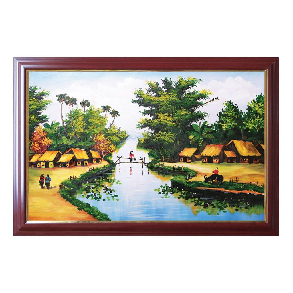 17.Tranh đồng quê Việt Nam giá rẻ, khung tranh treo tường TDQ-09