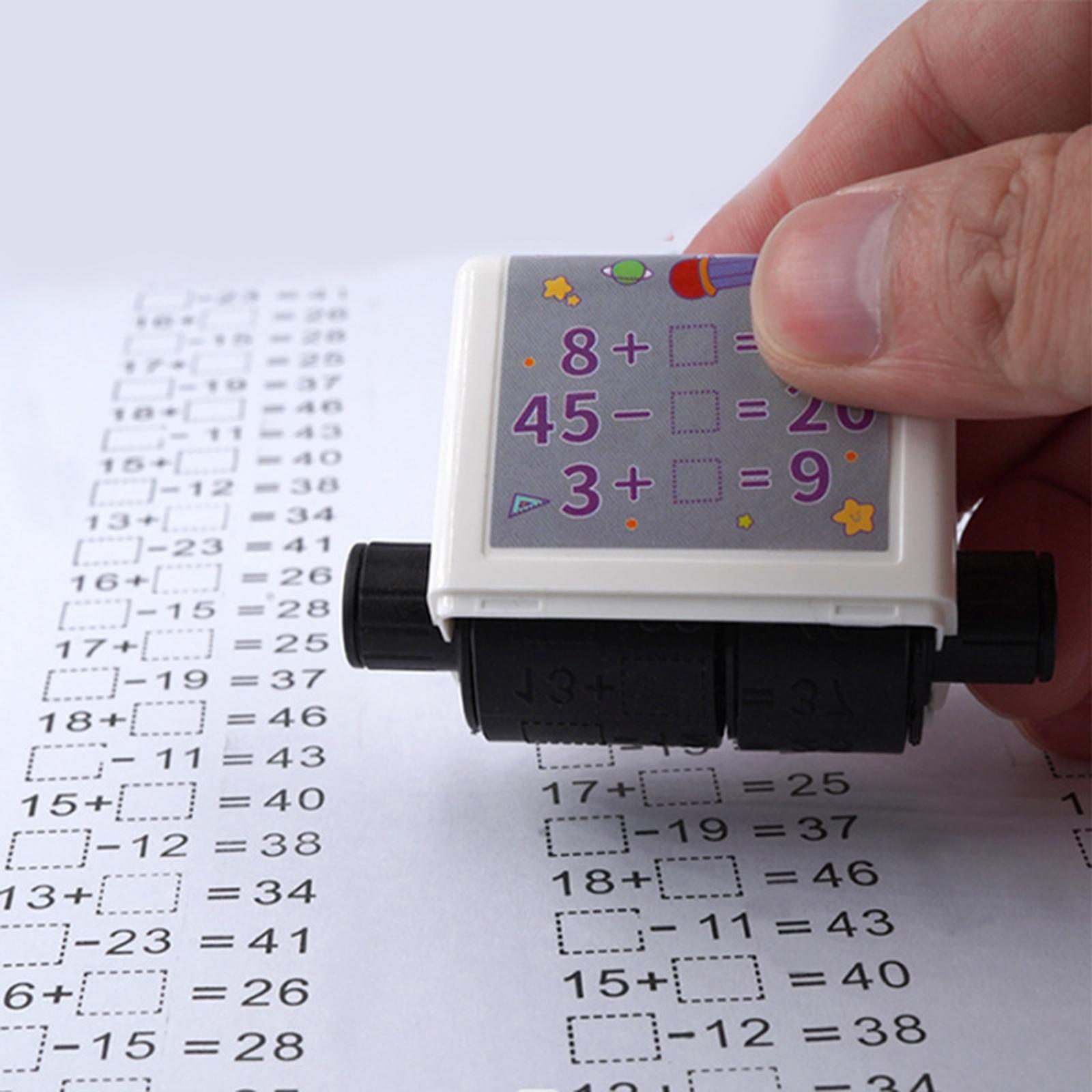 Portable Addition Subtraction Math Stamp Roller Practice Tool 1-100 School Supplies Exercises Educational Toy for School Preschool Teachers