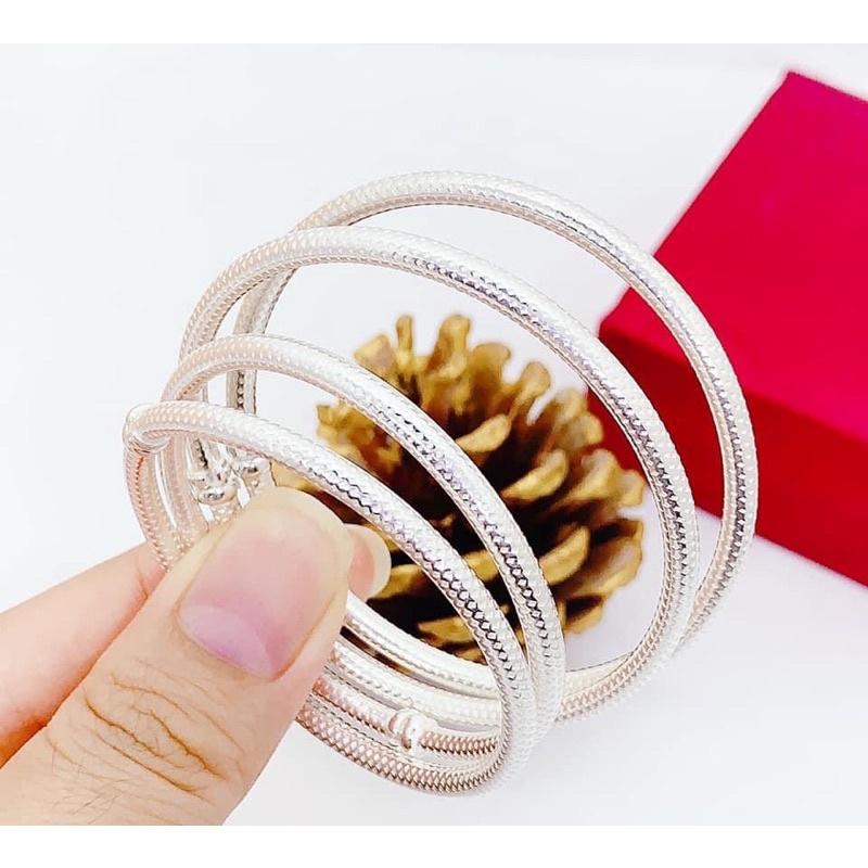Lắc tay bạc cho bé ,vòng tay hình vân xinh xắn, Bạc Ta ,giá rẻ đủ sezi -Bạc npj