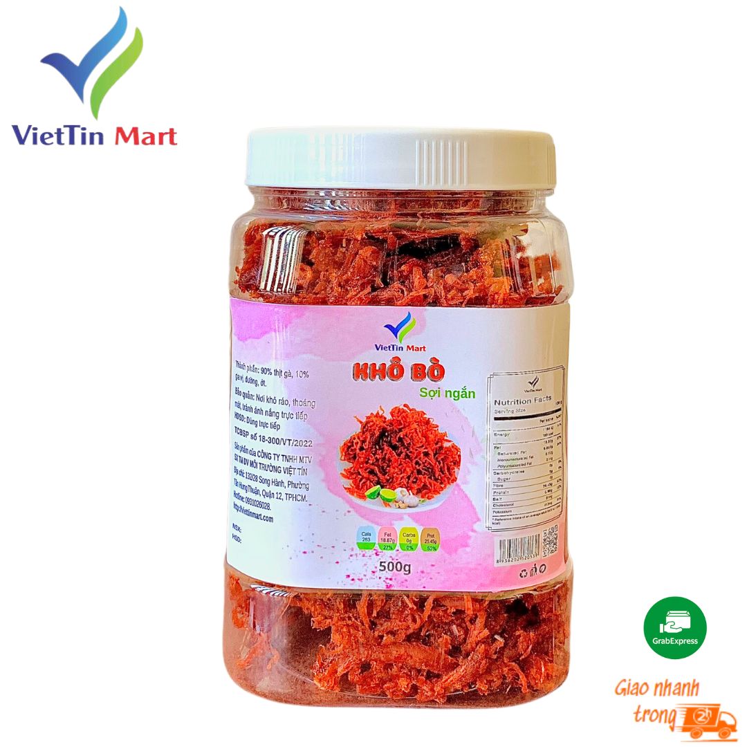 500gr thịt bò khô sợi thơm ngon - Viettin Mart