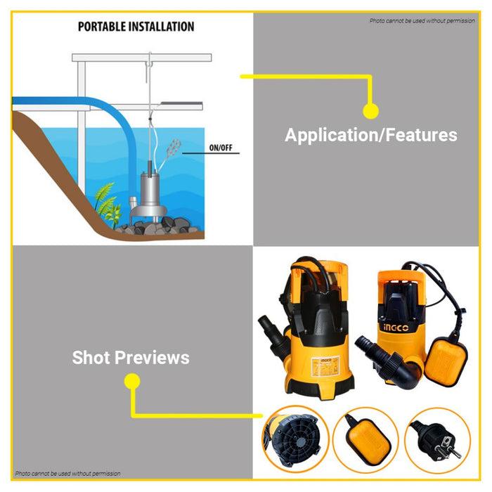 MÁY BƠM CHÌM 400W(0.5HP) INGCO SPC4008 - HÀNG CHÍNH HÃNG