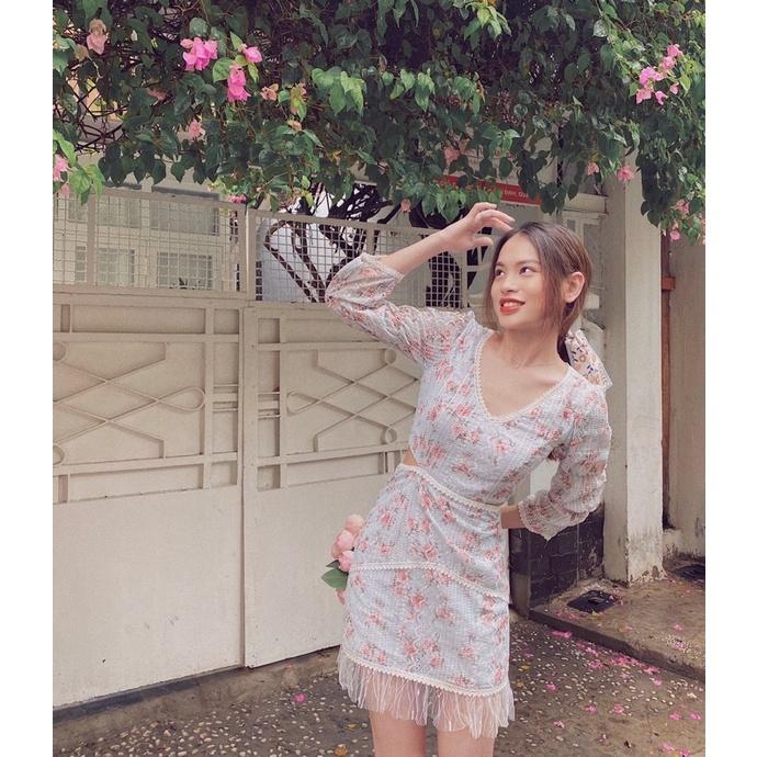 Đầm hoa phối ren Lelan Dress