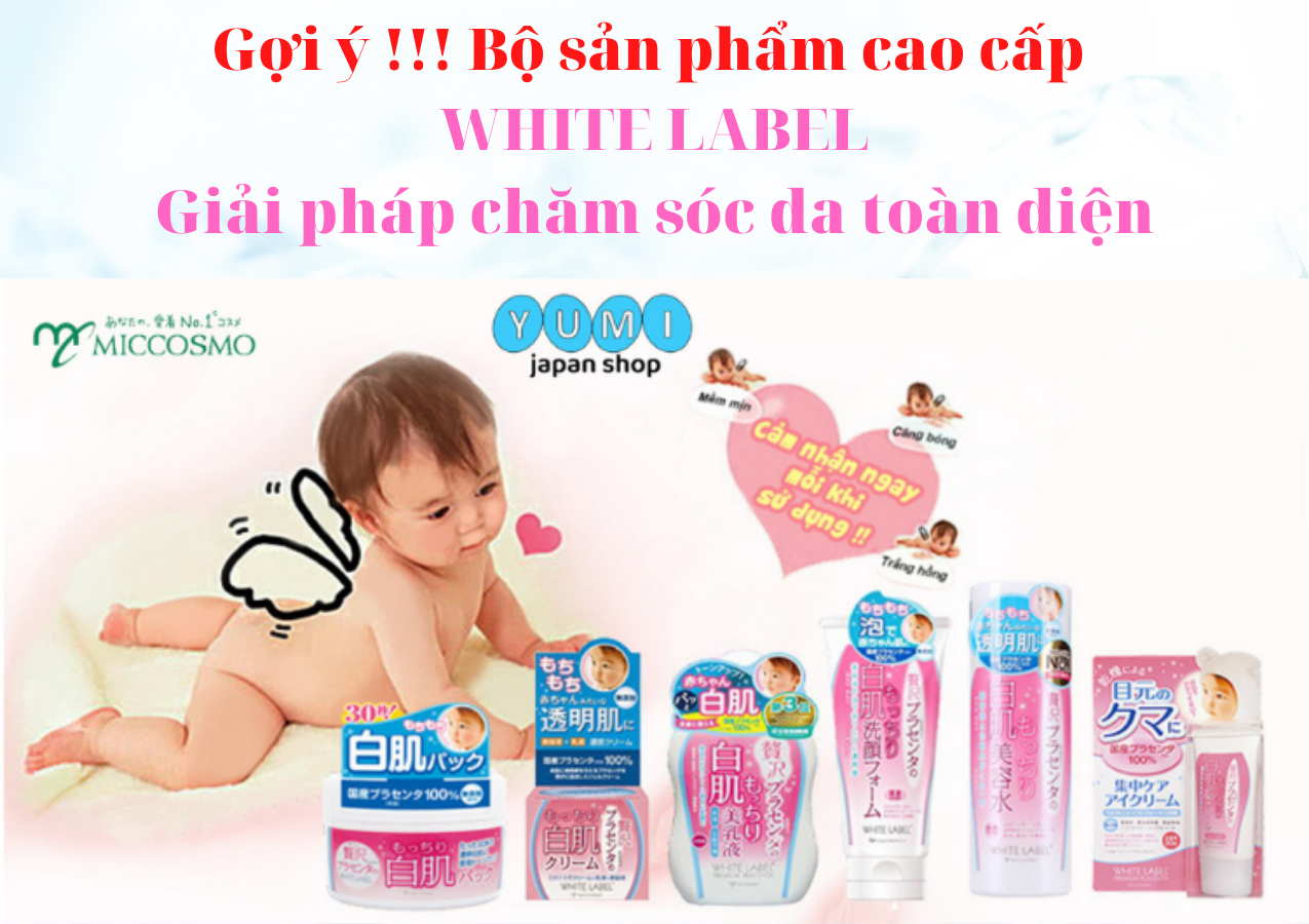 [MỸ PHẨM NHẬT BẢN] Kem Dưỡng Trắng Da Nhật Bản MICCOSMO White Label 60g, Chiết Xuất Nhau Thai, Dưỡng Trắng, Mờ Thâm Nám, Trẻ Hóa Da, Không Bết Dính (WL03)