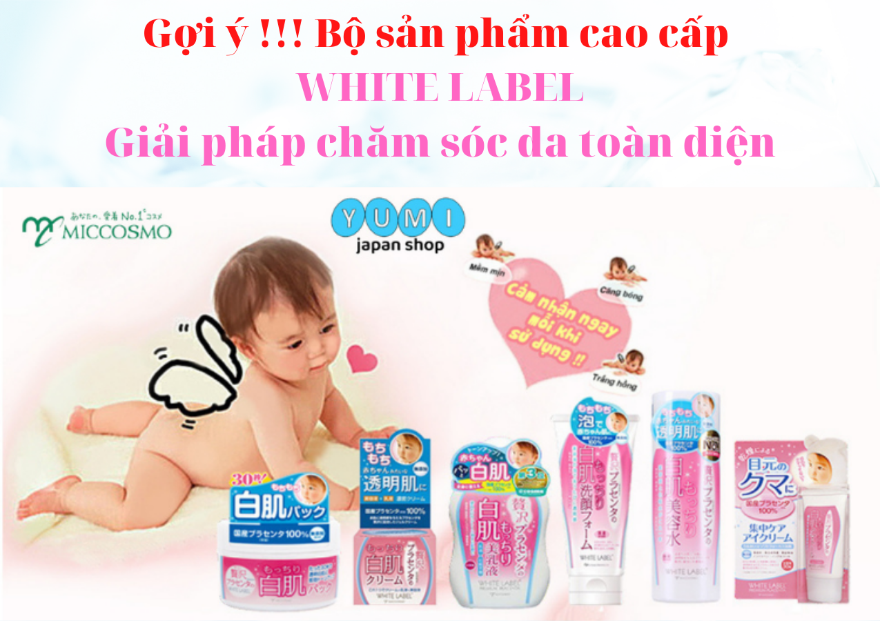 Combo Bộ 5 Dưỡng Da Trắng Mịn Nhau Thai Nhật Bản MICCOSMO White Label
