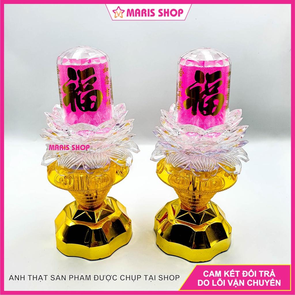 Đèn thờ hoa sen hai chế độ xoay có đèn LED tự động đổi màu, đèn thờ cúng hoa sen