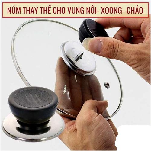 NÚM NHỰA THAY THẾ NẮP VUNG NỒI CHẢO CÁCH ĐIỆN CÁCH NHIỆT CAO CẤP CÓ VÍT VẶN CHẮC CHẮN