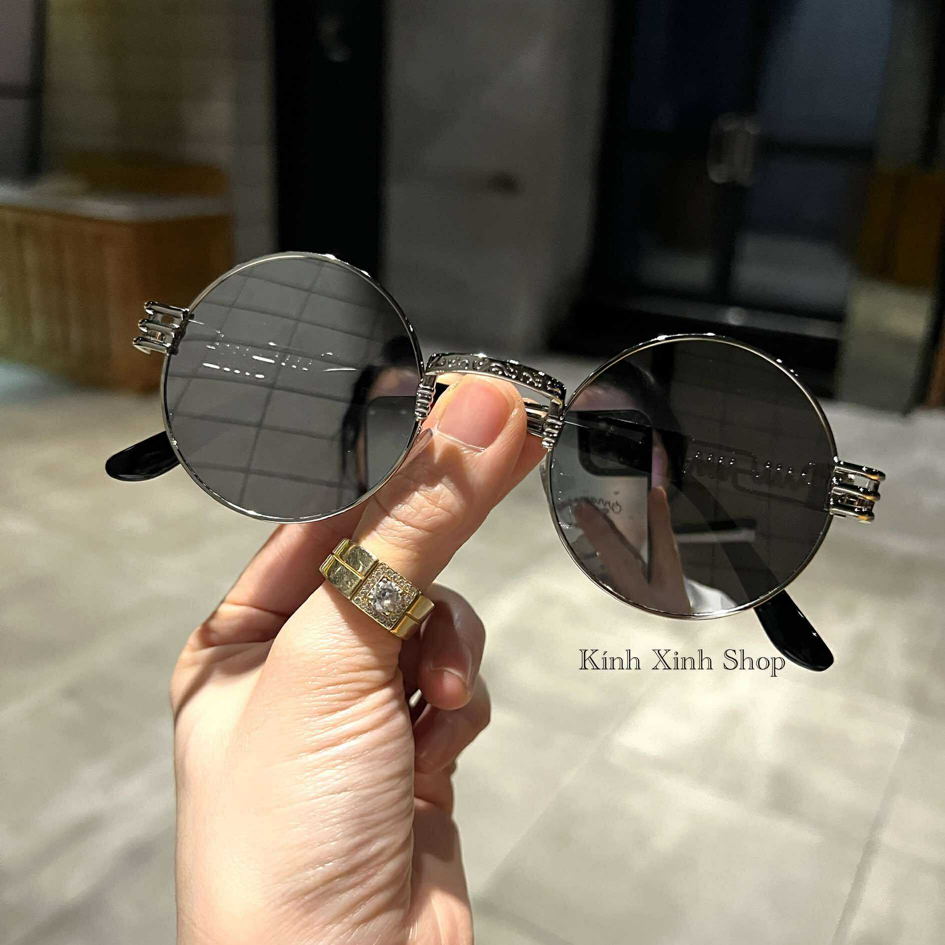 (Hàng cao cấp) Kính mát, Kính râm Mắt tròn xoe nam nữ phong cách retro