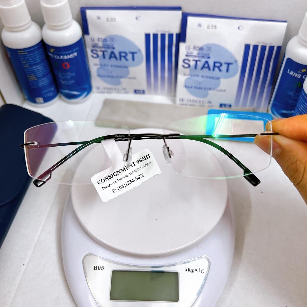 Gọng kính TITANIUM Siêu mảnh siêu nhẹ KT50UNIQUI Màu Đen  cực êm khi đeo