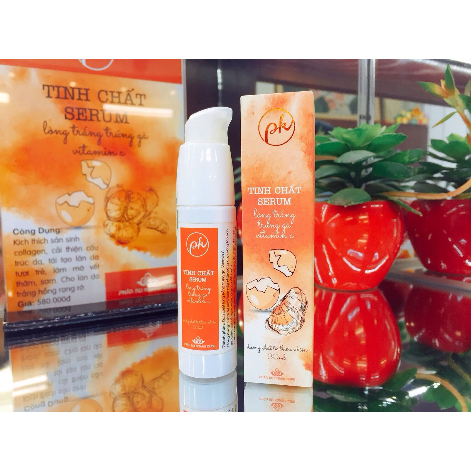 Tinh Chất Serum Vitamin C PK - Bí Quyết Sáng Da, Chống Lão Hóa Da (30ml) + Tặng Kèm 1 Hộp Bông Tẩy Trang 50 Miếng - Hàng Chính Hãng.