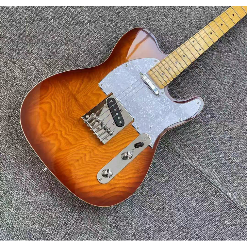Unfinished Electric Guitar Body Handcrafted Polished Guitar Barrel Maple Wood for TL-T02 Electric Guitar Replacement Part