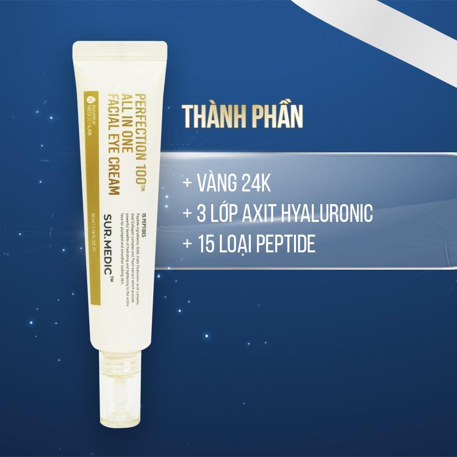 Kem Giảm Thâm Mắt Xoá Mờ Nếp Nhăn SURMEDIC Perfection 100tm All In One Facial Eye Cream 35ml