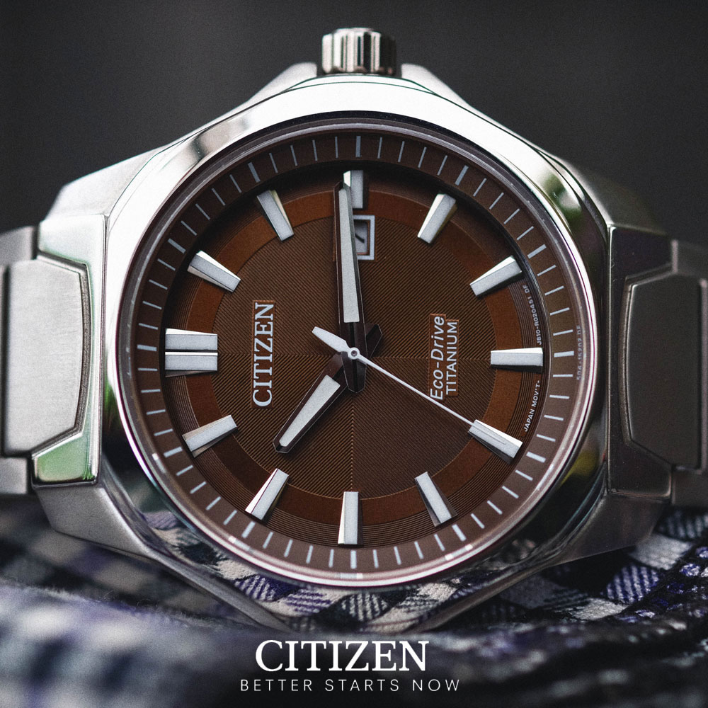 Đồng Hồ Nam Citizen Dây Titanium AW1540-53W - Mặt Nâu (Sapphire)