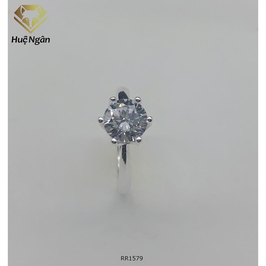 Nhẫn bạc 925 Huệ Ngân - 6 chấu trơn 7 li RR1579